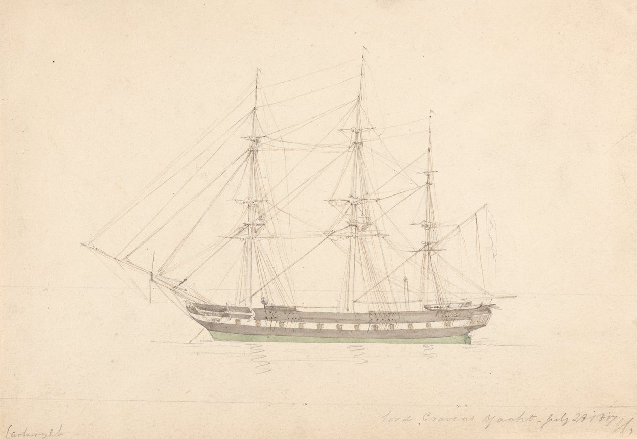 Lord Craven jachtja, 1817. július 23 alkotó: Joseph Cartwright