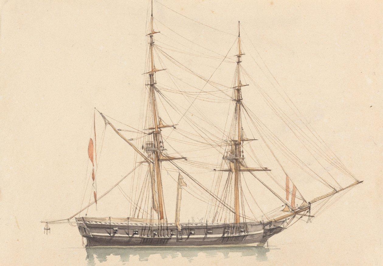 Single Brigantine, Sails Furled alkotó: Joseph Cartwright