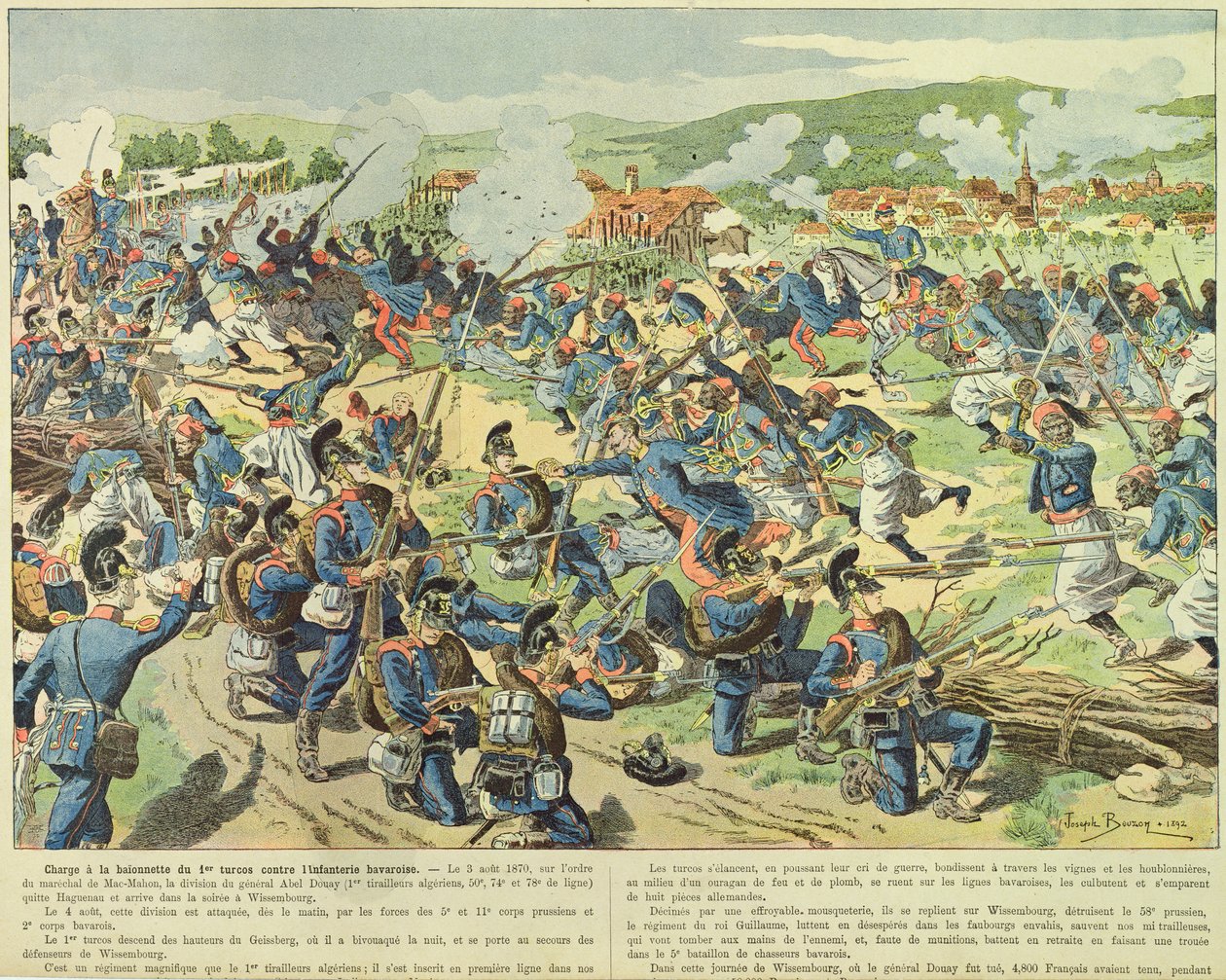 A wissembourgi csata, 1870. augusztus 3-4. alkotó: Joseph Charles (after) Beuzon