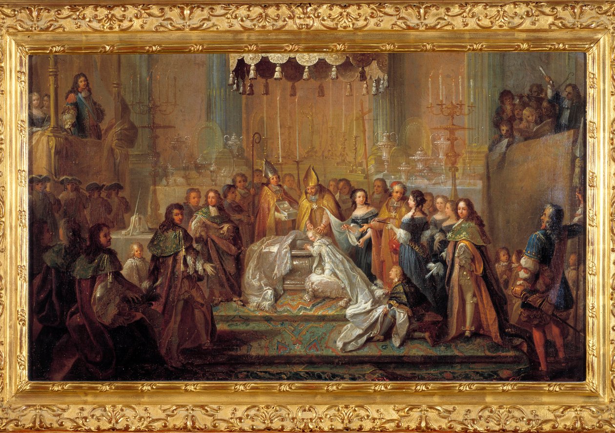Lajos delfin keresztelése, XIV. Lajos fia (március 24 alkotó: Joseph Christophe