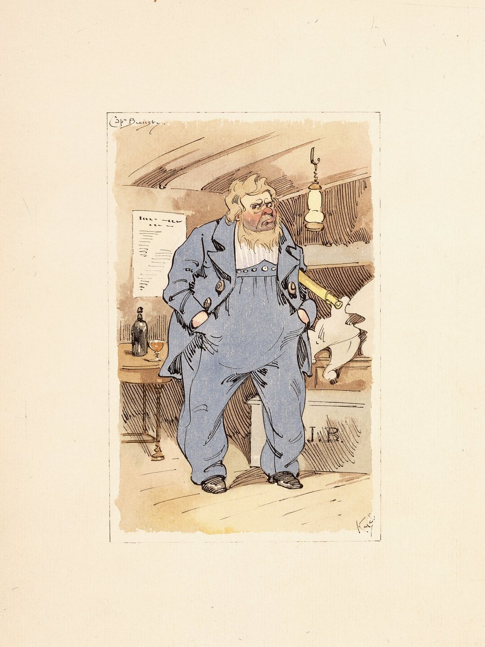 Jack Bunsby kapitány, a Dombey and Son-ból (1848) alkotó: Joseph Clayton  Clarke