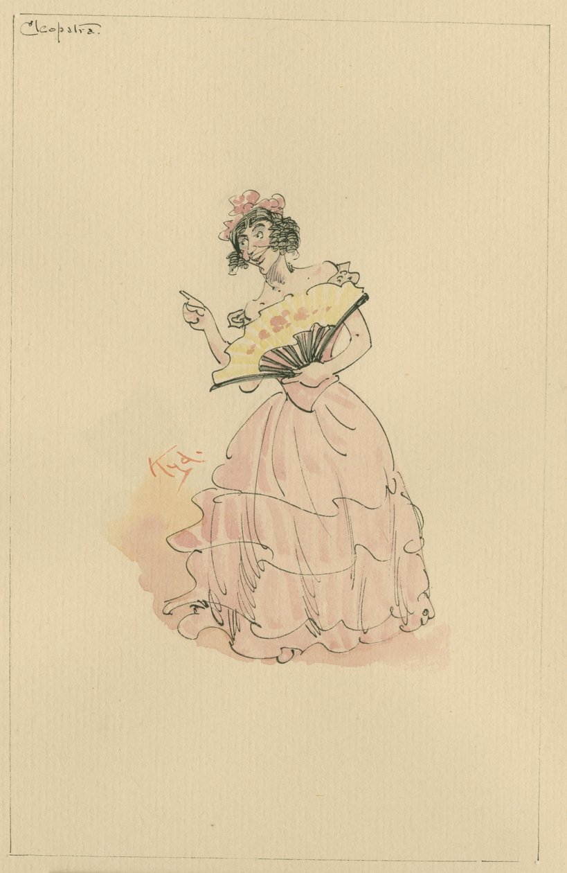 Kleopátra, avagy The Honorable Mrs Skewton, 1920-as évek (toll és tinta WC-vel papíron) alkotó: Joseph Clayton Clarke
