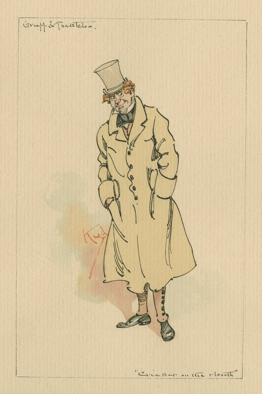 Gruff und Tackleton – Tücsök a kandallóban, 1920-as évek (toll és tinta WC-vel a papíron) alkotó: Joseph Clayton Clarke