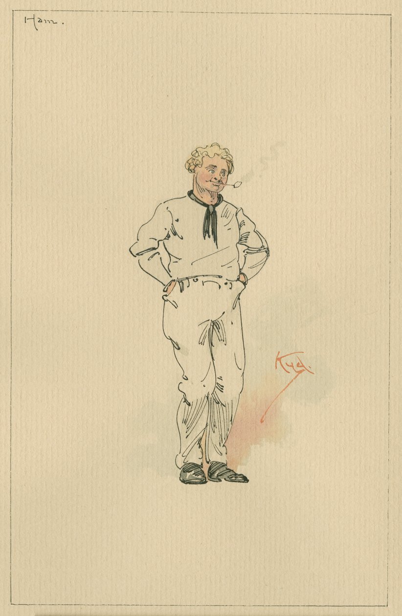 Ham Peggotty, 1920-as évek (toll és tinta WC-vel papíron) alkotó: Joseph Clayton Clarke
