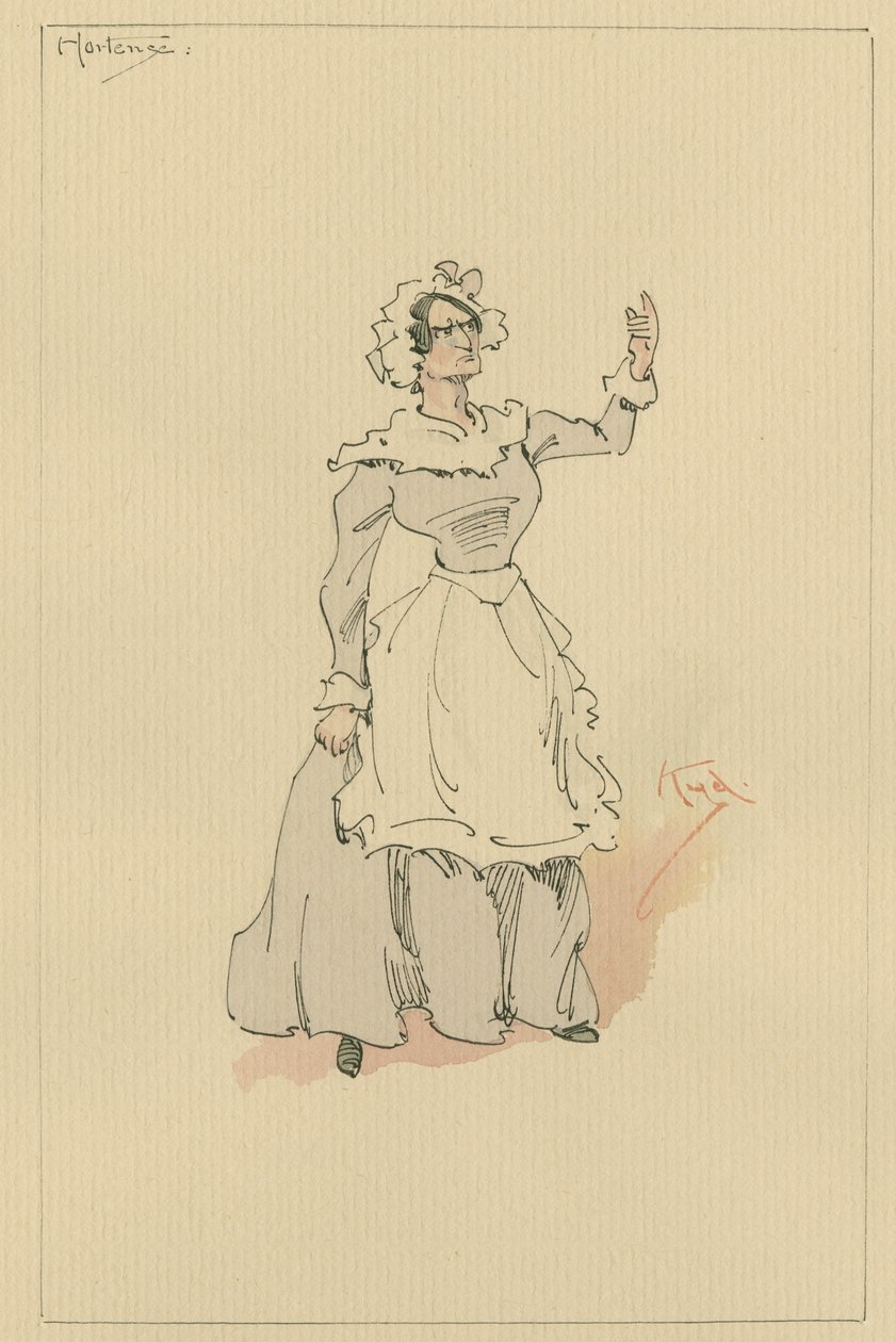 Hortense, 1920-as évek (toll és tinta WC-vel papíron) alkotó: Joseph Clayton Clarke