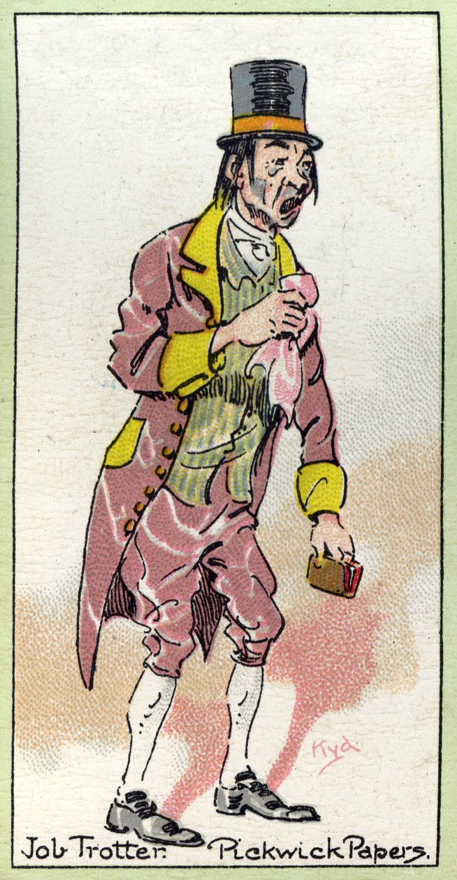 Job Trotter, a Pickwick-papírokból, Charles Dickens, 1923 alkotó: Joseph Clayton Clarke