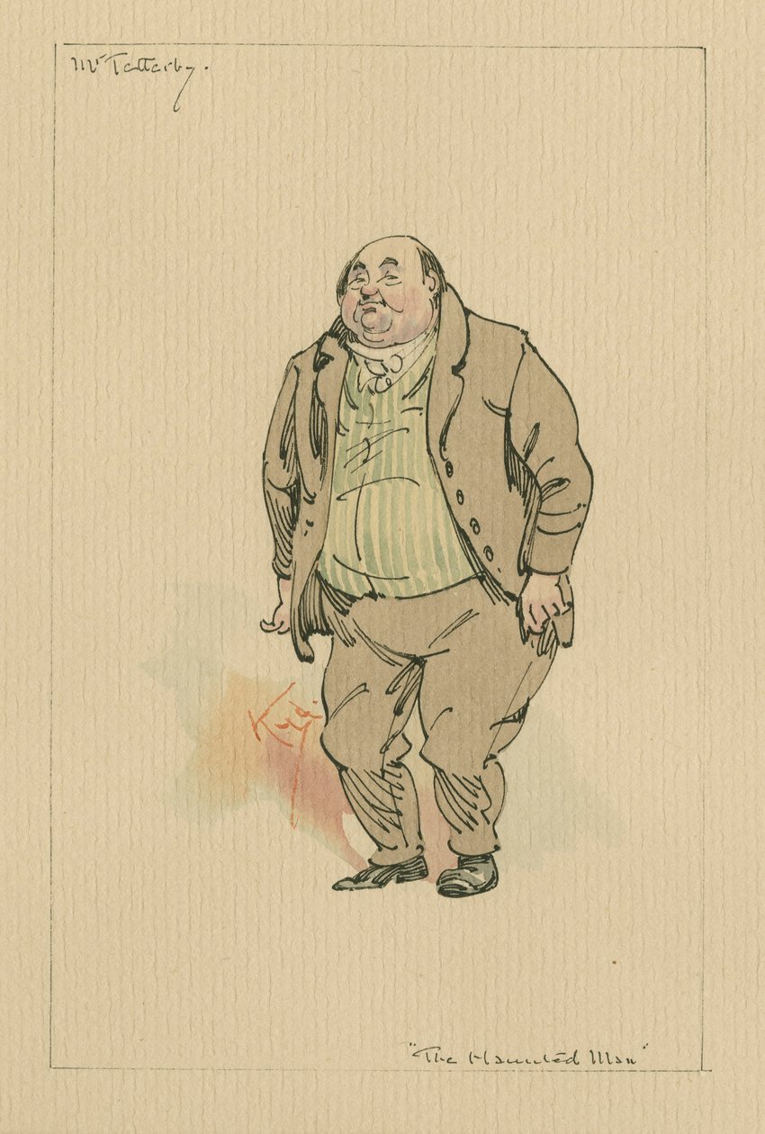 Mr Tetterby – A kísértetjárta ember és a szellem alkuja, 1920-as évek (toll és tinta WC-vel a papíron) alkotó: Joseph Clayton Clarke