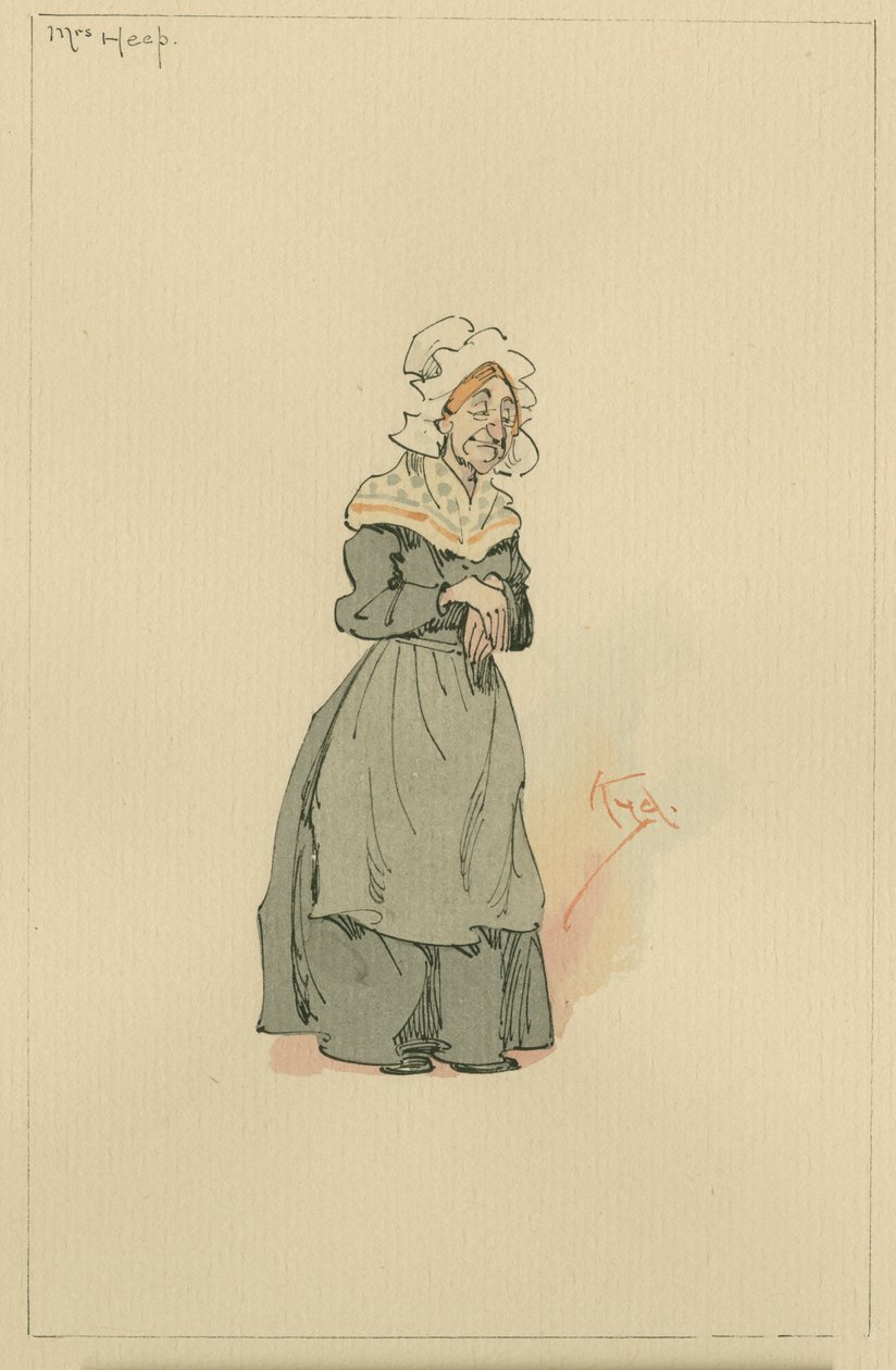 Mrs Heep, 1920-as évek (toll és tinta WC-vel papíron) alkotó: Joseph Clayton Clarke