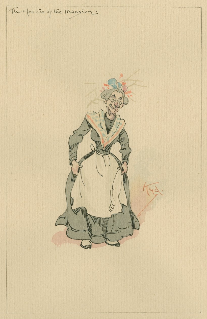 A kastély háziasszonya, 1920-as évek (toll és tinta WC-vel papíron) alkotó: Joseph Clayton Clarke