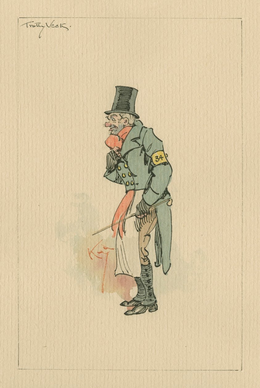 Trotty Veck – The Chimes, 1920-as évek (toll és tinta WC-vel papíron) alkotó: Joseph Clayton Clarke