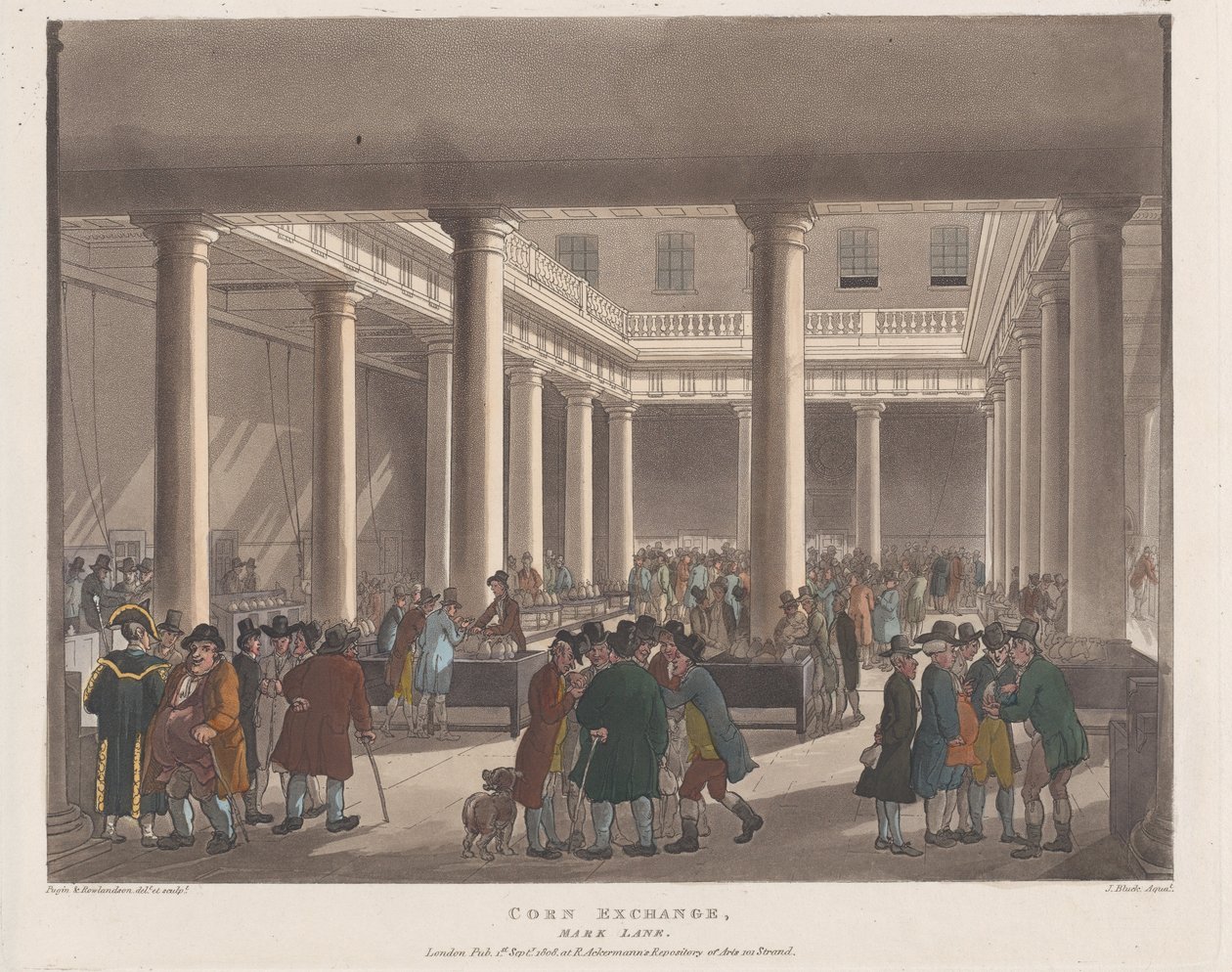 Kukoricabörze, Mark Lane, 1808. szeptember 1., 1808. szeptember 1. alkotó: Joseph Constantine Stadler
