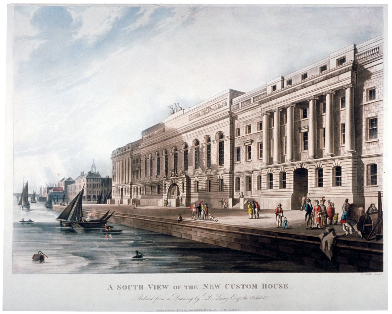 Vámház, London City, 1817 alkotó: Joseph Constantine Stadler