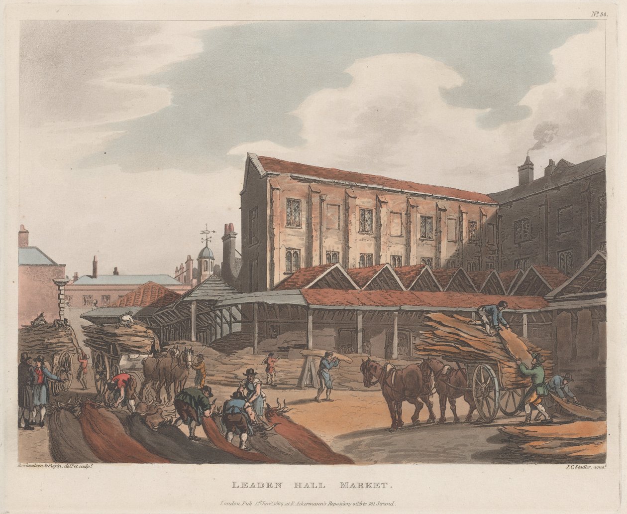 Leaden Hall Market, 1809. január 1., 1809. január 1. alkotó: Joseph Constantine Stadler