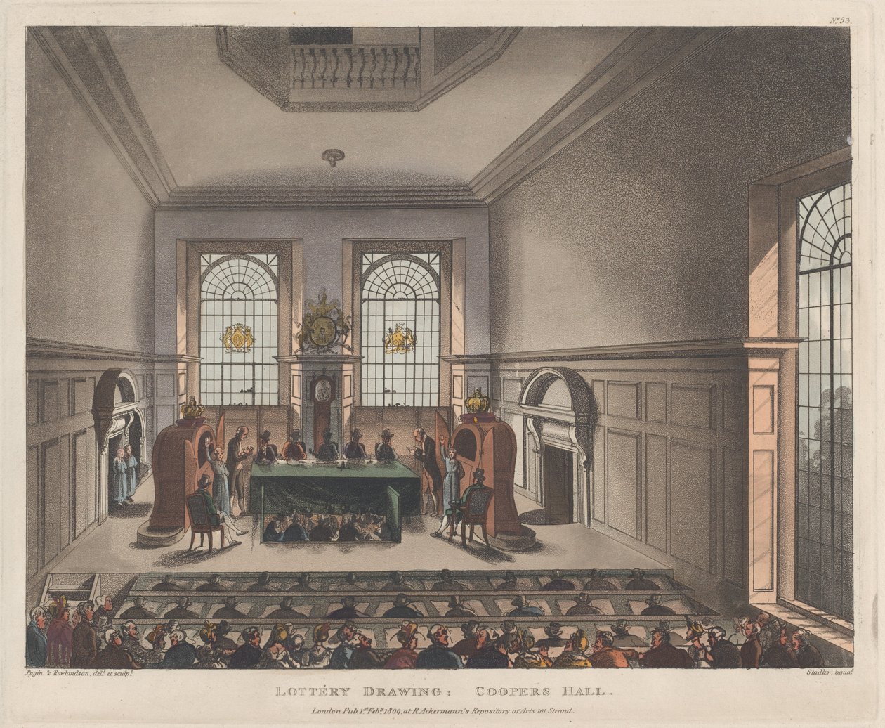 Sorsolás, Coopers Hall, 1809. február 1., 1809. február 1. alkotó: Joseph Constantine Stadler