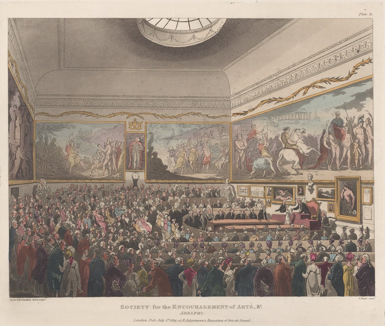 Társaság a Művészetek Ösztönzésére stb., Adelphi, 1809. július 1., 1809. július 1. alkotó: Joseph Constantine Stadler