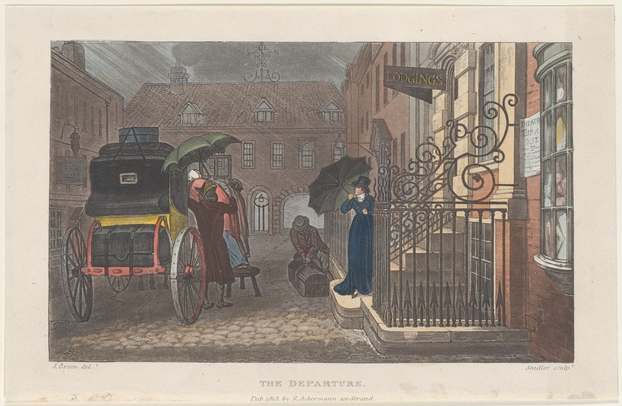 Az indulás, Scarborough költői vázlataiból, 1813., 1813 alkotó: Joseph Constantine Stadler
