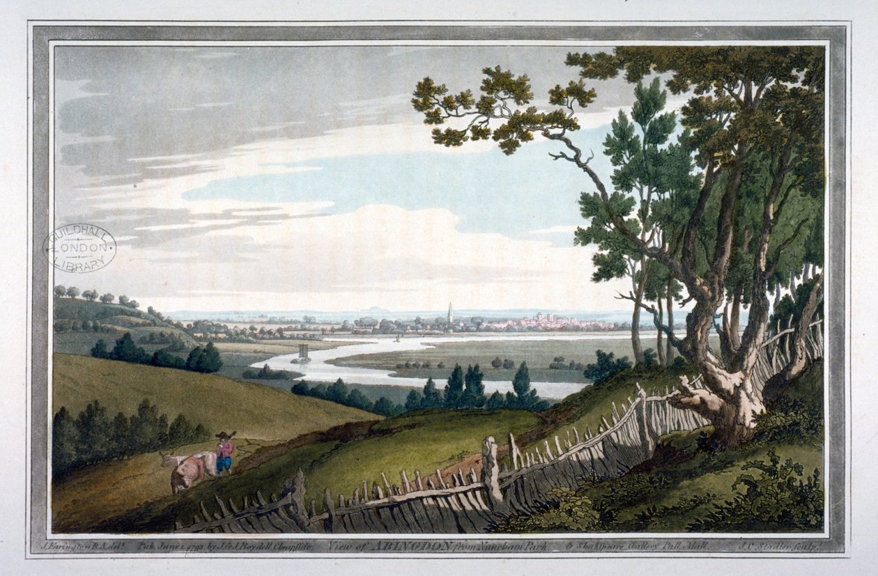 Abingdon kilátása a Nuneham Parkból, Berkshire, 1793 alkotó: Joseph Constantine Stadler