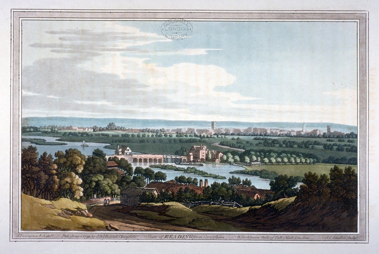 Reading képe Cavershamből, Berkshire-ből, 1793 alkotó: Joseph Constantine Stadler
