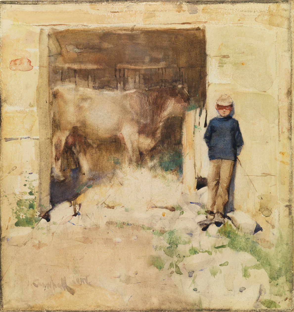 The Byre (akvarell papíron) alkotó: Joseph Crawhall