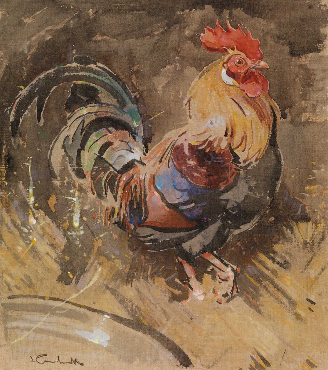 The Minorca Cock (gouache on linen) alkotó: Joseph Crawhall