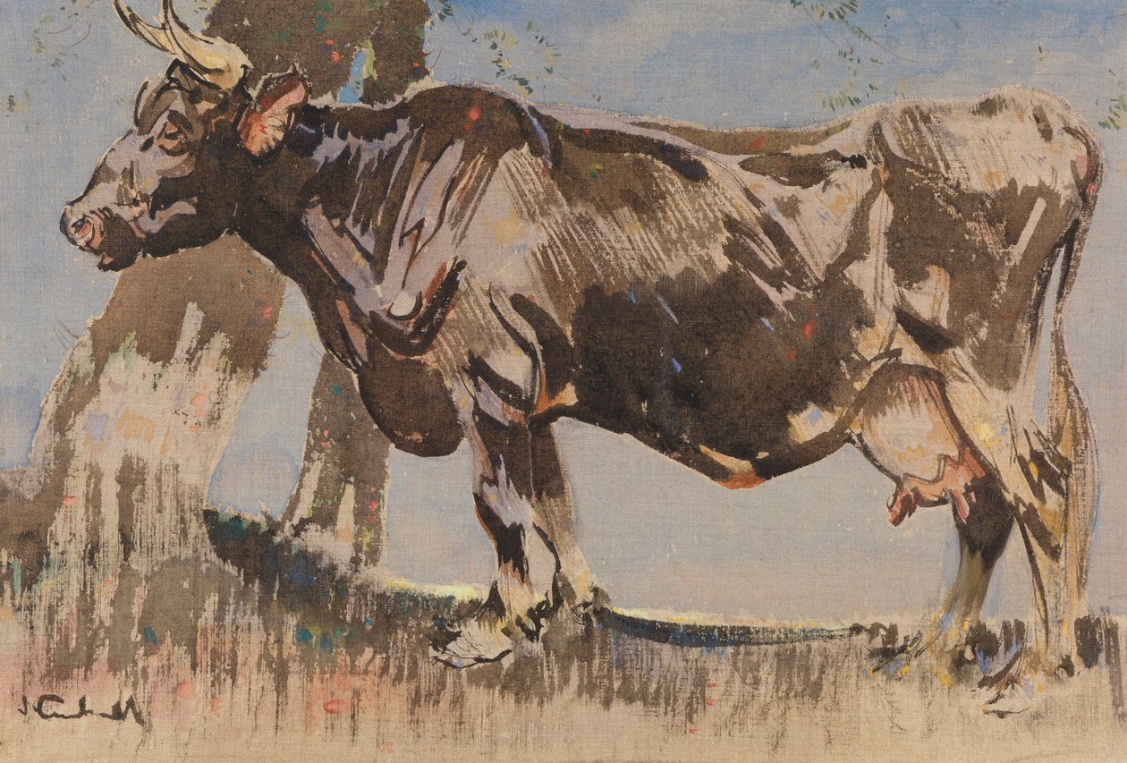 The Old Cow (gouache on linen) alkotó: Joseph Crawhall