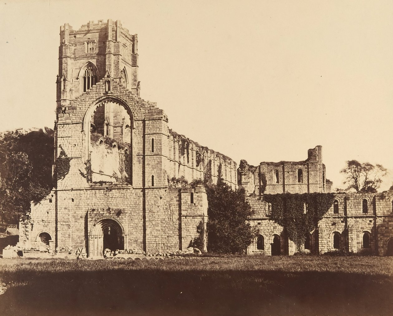 Fountains Abbey. Nyugati Front tábornok, 1850-es évek. alkotó: Joseph Cundall