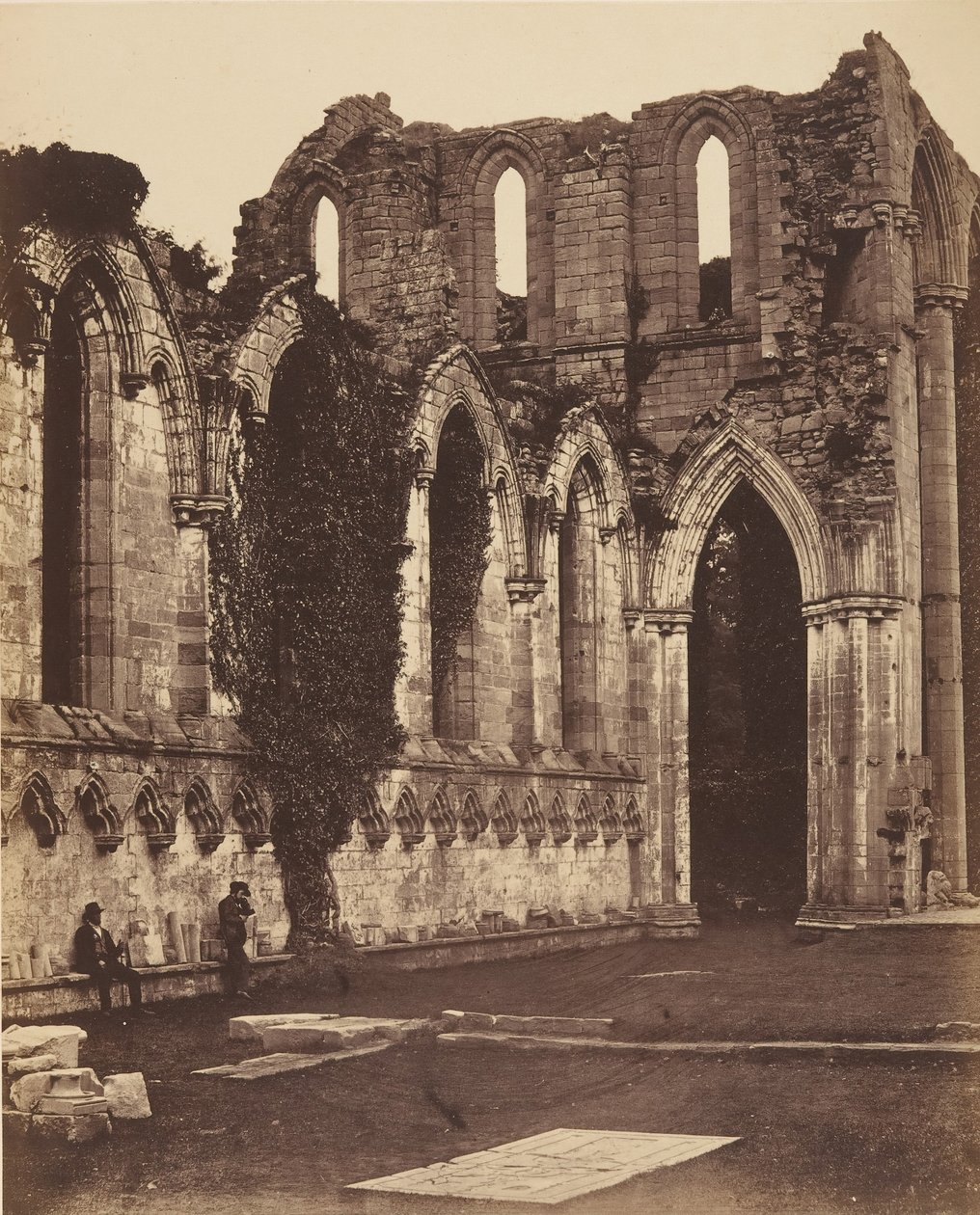 Fountains Abbey. A kórus belseje, 1850-es évek. alkotó: Joseph Cundall