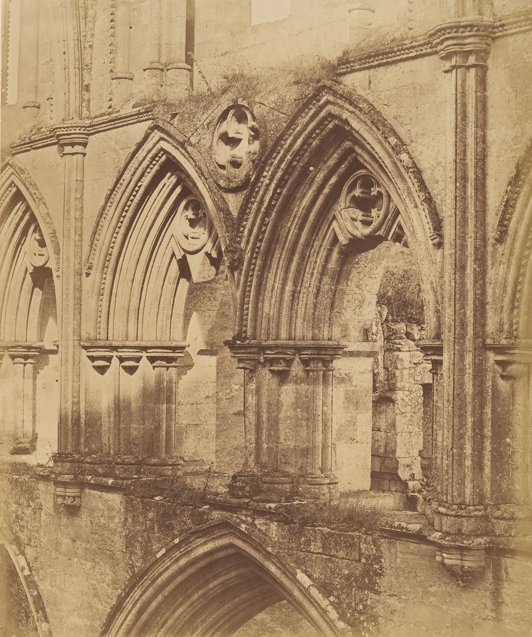 Rievaulx apátság. A trifórium ívei, 1850 alkotó: Joseph Cundall