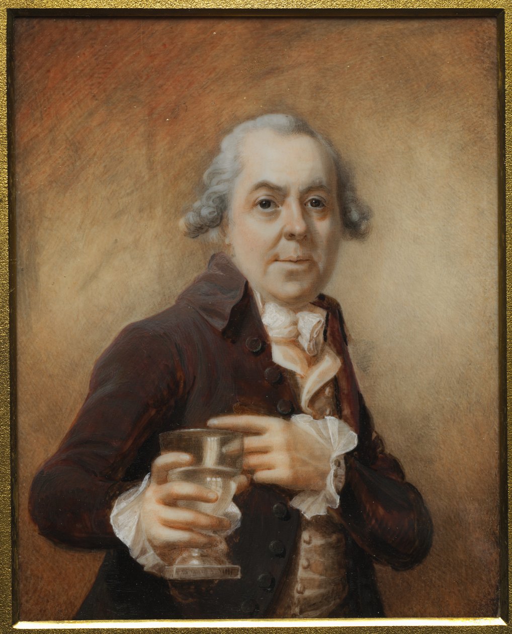 Egy poharat tartó férfi portréja, c. 1780-as évek. alkotó: Joseph Daniel