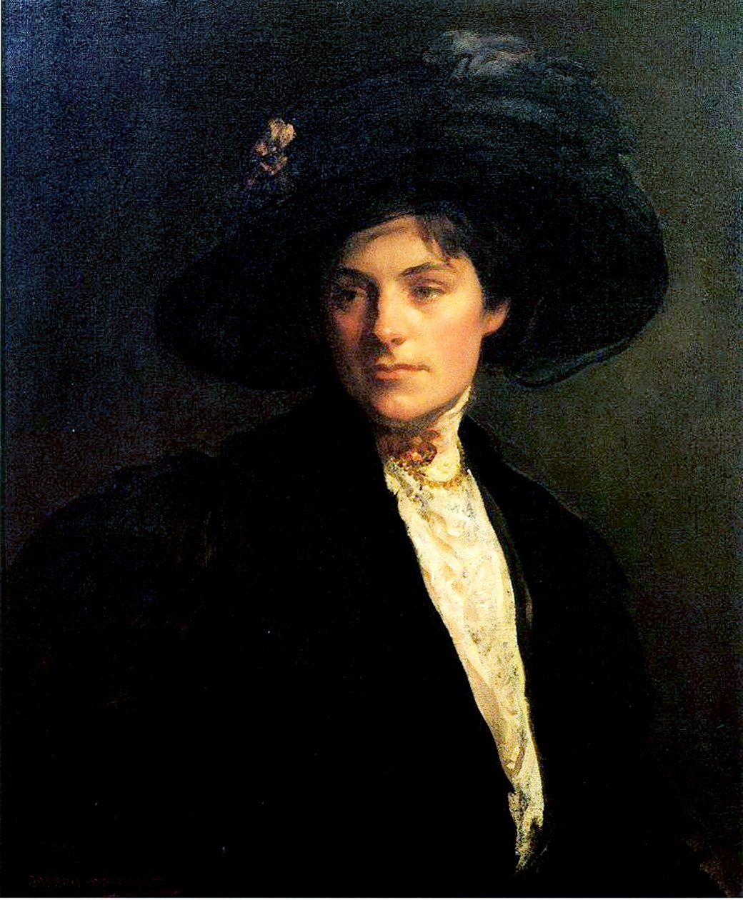 Nő fekete kalapban, 1910 alkotó: Joseph DeCamp