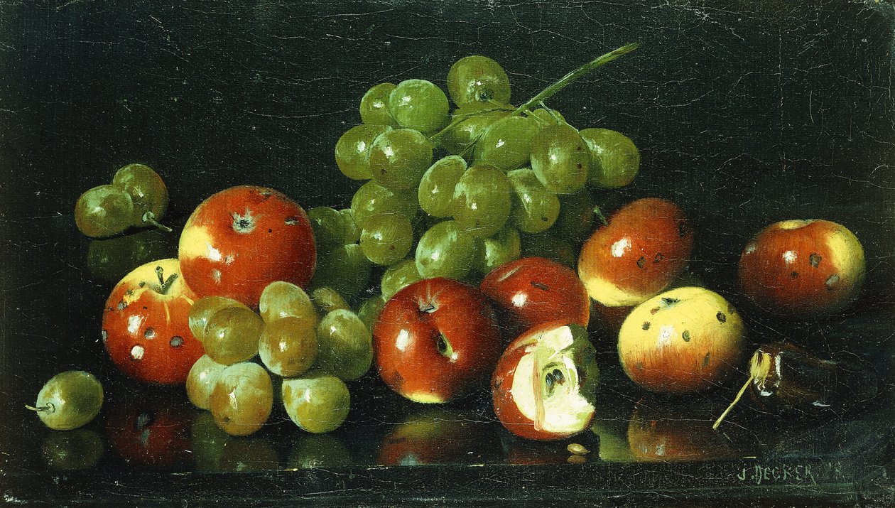Csendélet rákokkal és szőlővel, alkotó: Joseph Decker