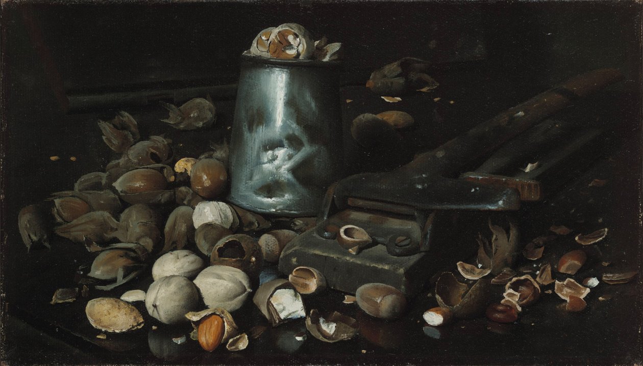 Csendélet konzervdobozokkal és diófélékkel, 1886 körül alkotó: Joseph Decker