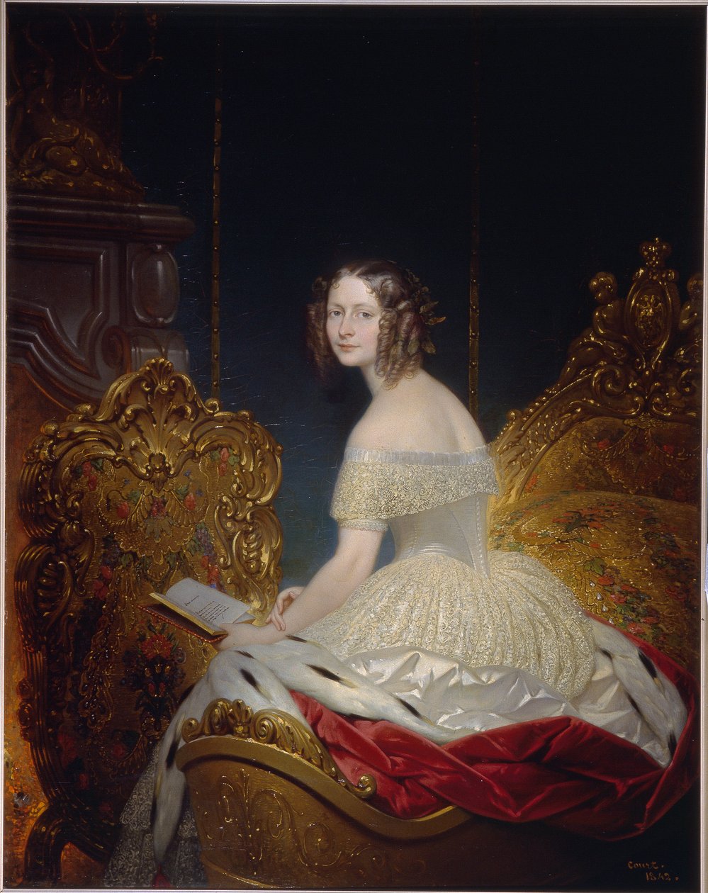 Marie Charlotte Frederique württembergi hercegnő (1807-1873), Helene orosz nagyhercegnő (Friederike Charlote Marie württembergi hercegnő, Elena Pavlovna orosz nagyhercegnő). Joseph Desire Court (1797-1865) festménye, olaj, vászon alkotó: Joseph Desire Court
