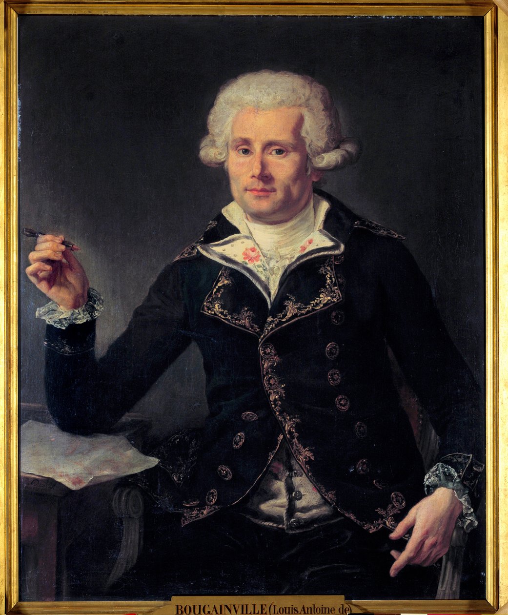 Louis Antoine, Bougainville grófjának (1729-1811) portréja. Joseph Ducreux (1735-1802) festménye. 1793. Mérete 0,91x0,72. Musee du Chateau, Versailles. - Louis Antoine, Bougainville grófjának (1729-1811) portréja. Joseph Ducreux (1735-1802) festménye alkotó: Joseph Ducreux