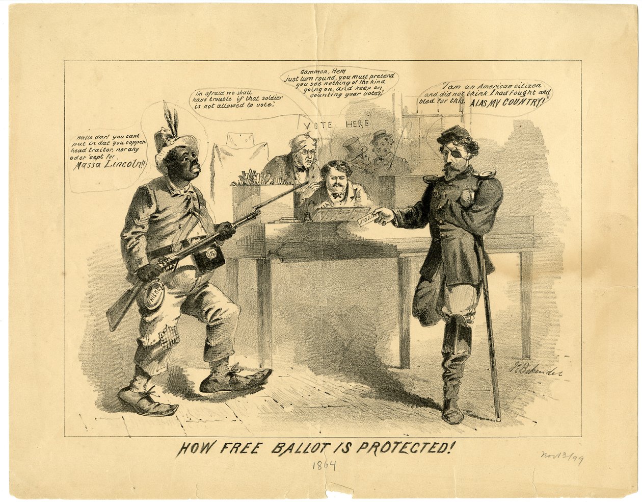 Hogyan védik a szabad szavazást, 1864 alkotó: Joseph E. Baker