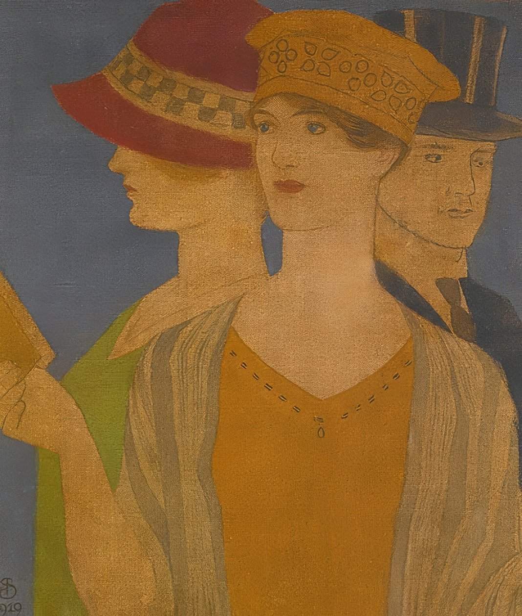 Ausstellungsbesucher (Egy kiállítás látogatói). 1919 alkotó: Joseph Edward Southall