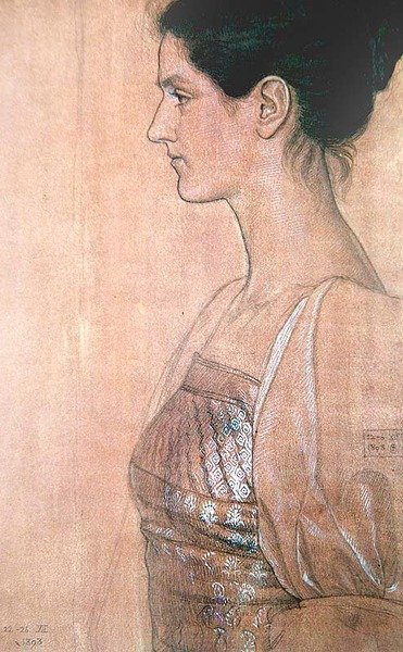 Fiatal hölgy félhosszú profilja alkotó: Joseph Edward Southall