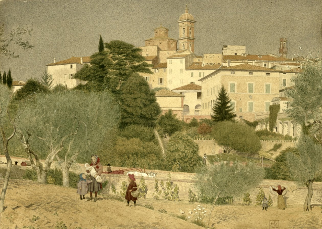 Toszkánában, 1906 (wc papíron) alkotó: Joseph Edward Southall