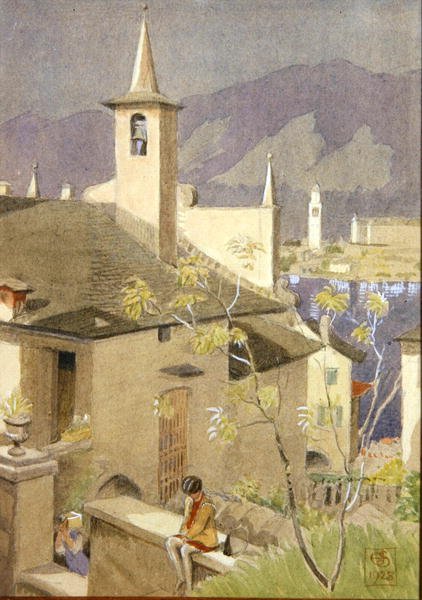 Észak-olasz városkép alkotó: Joseph Edward Southall