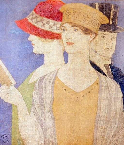 Egy kiállítás látogatói alkotó: Joseph Edward Southall