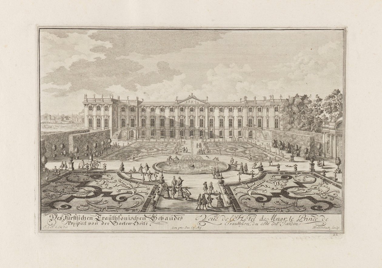 A Palais Trautson Bécsben, 1719. alkotó: Joseph Emanuel Fischer von Erlach