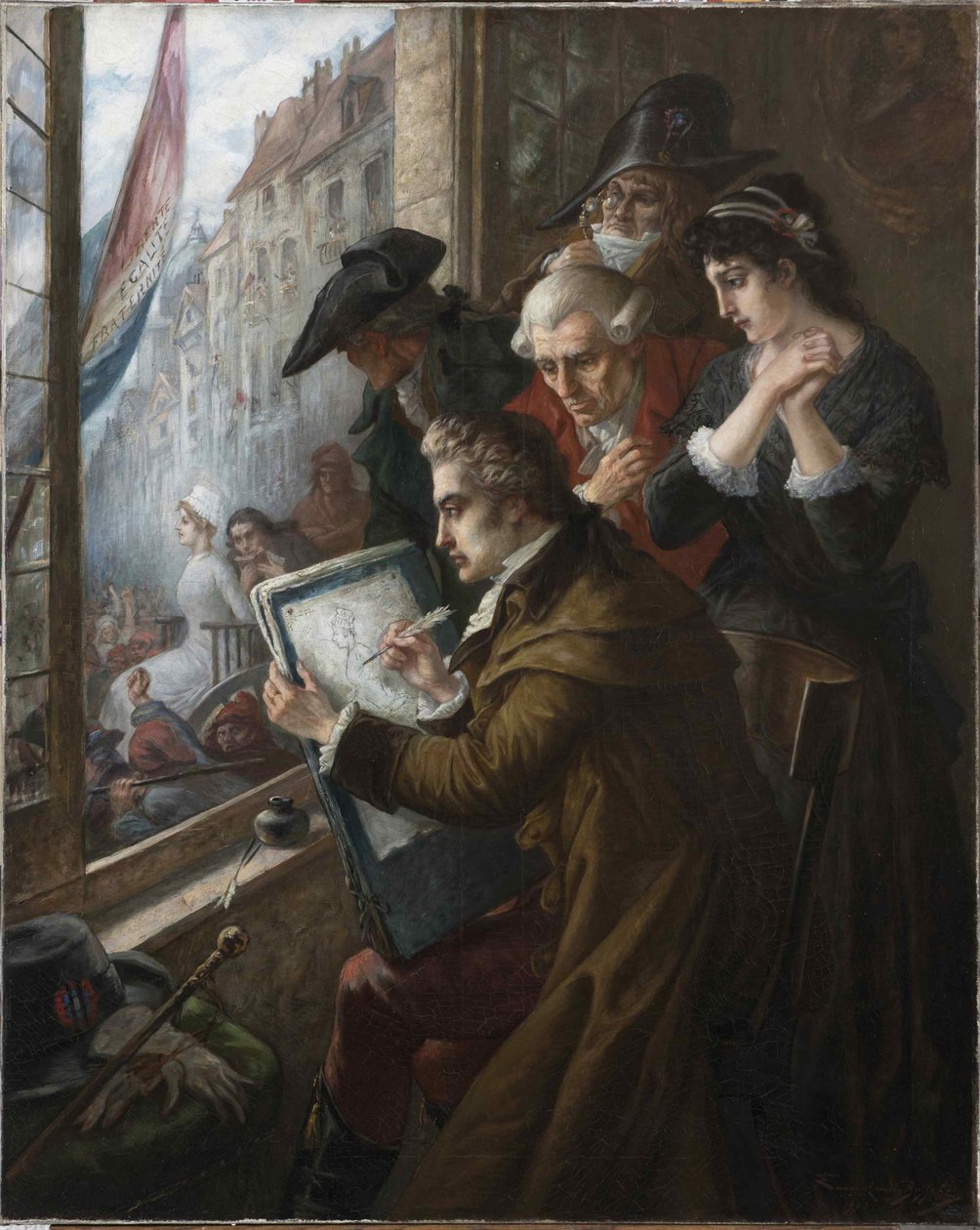 Jacques-Louis David festő, Marie-Antoinette rajza vezetett a kivégzéséhez, 1793, 1900. alkotó: Joseph Emanuel Van Den Bussche