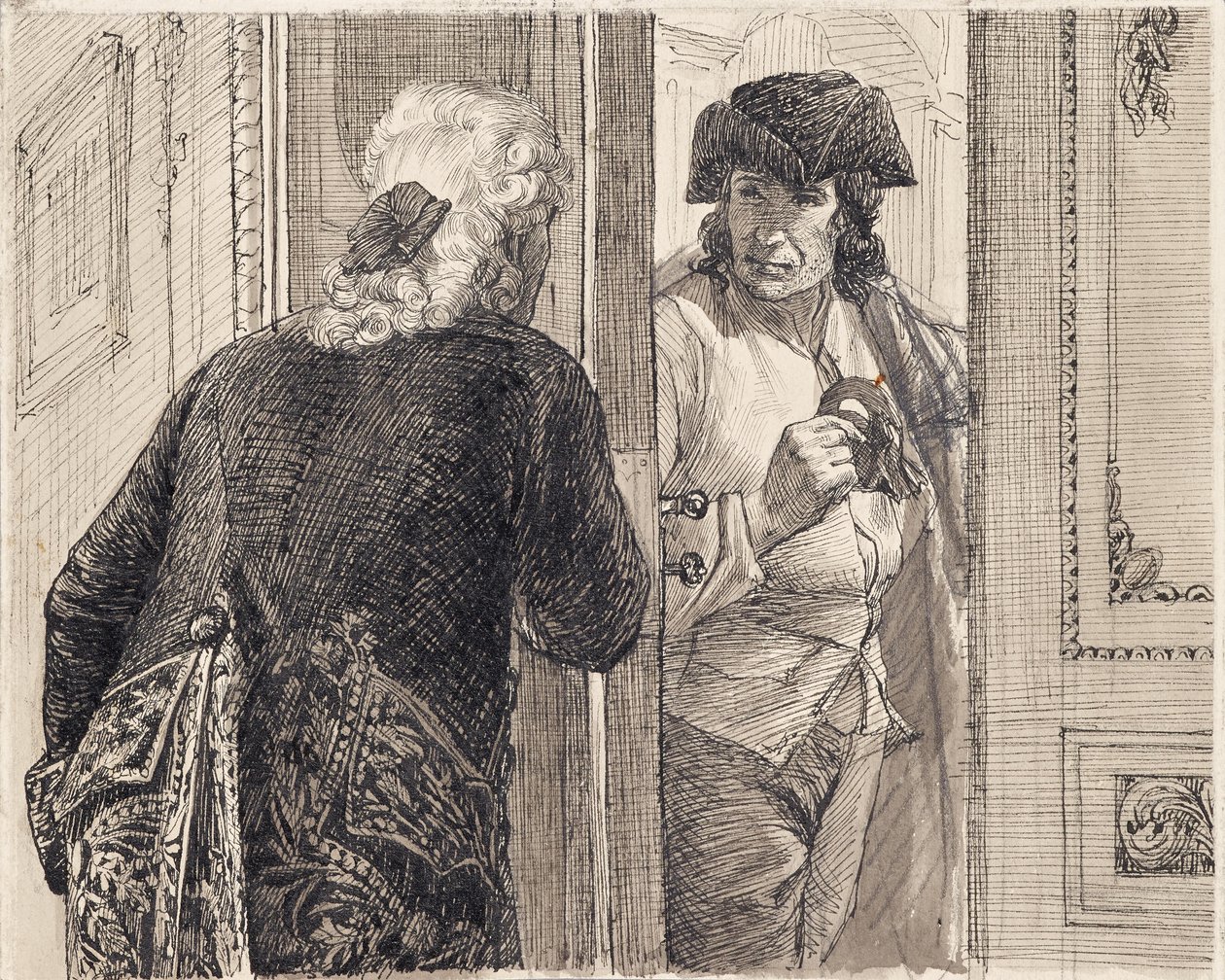 Két férfi rokokó jelmezben alkotó: Joseph Eugen Hörwarter