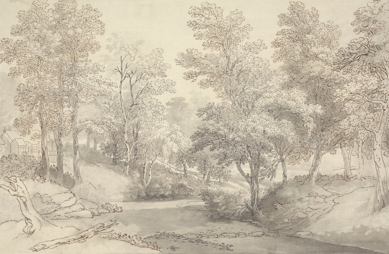 Lépcsőkövek a Duddon folyón, Lake District alkotó: Joseph Farington