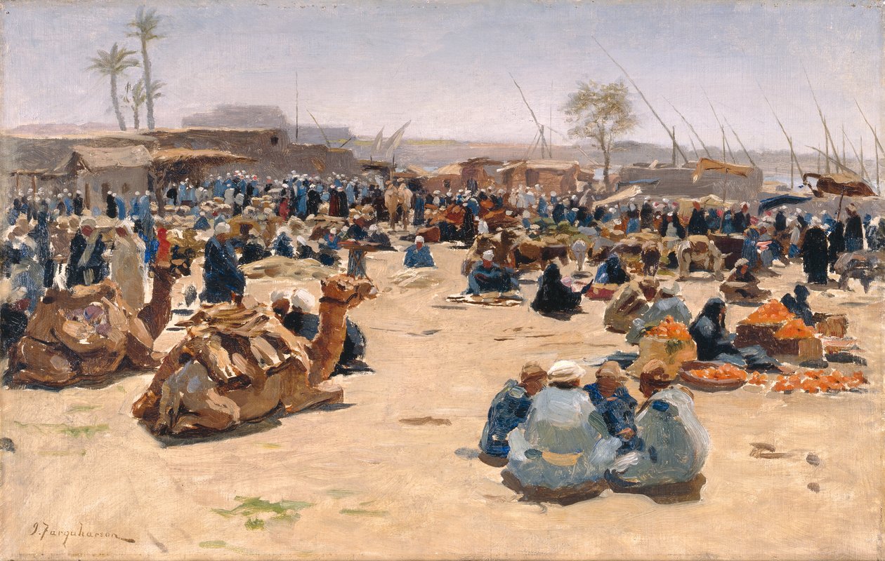 Piac a Níluson, 1893 körül (olaj, vászon) alkotó: Joseph Farquharson