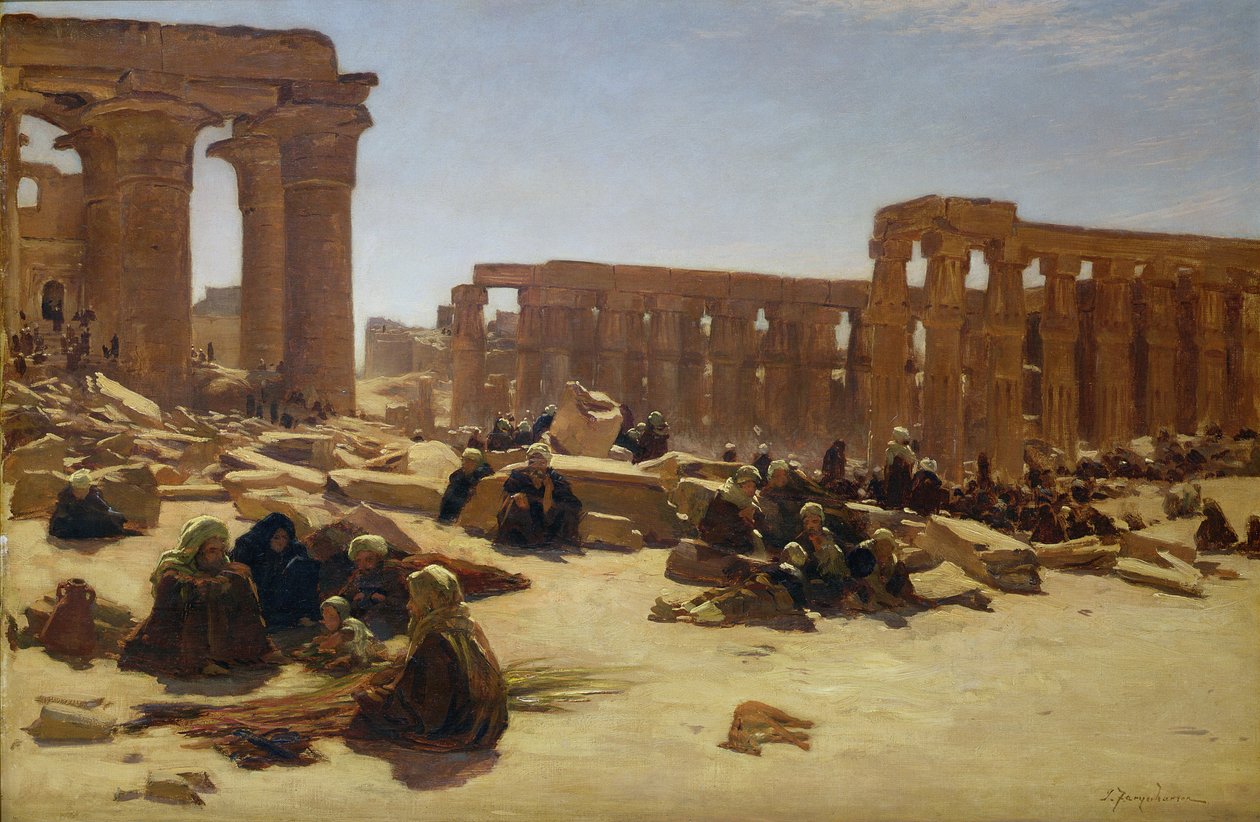 A luxori templom romjai, 1890 körül alkotó: Joseph Farquharson