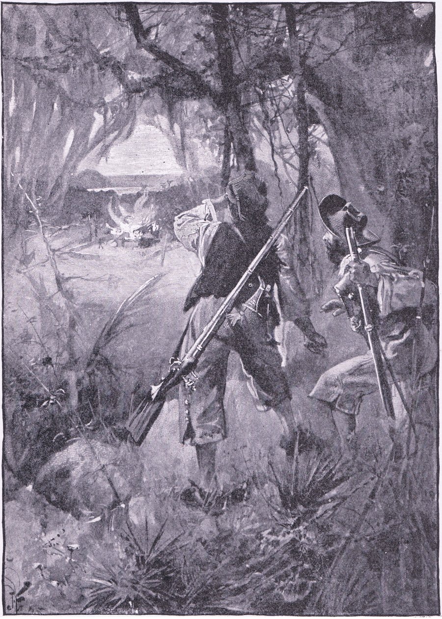 Az összes kunyhójuk és háztartási holmijuk együtt lángol (litho) alkotó: Joseph Finnemore