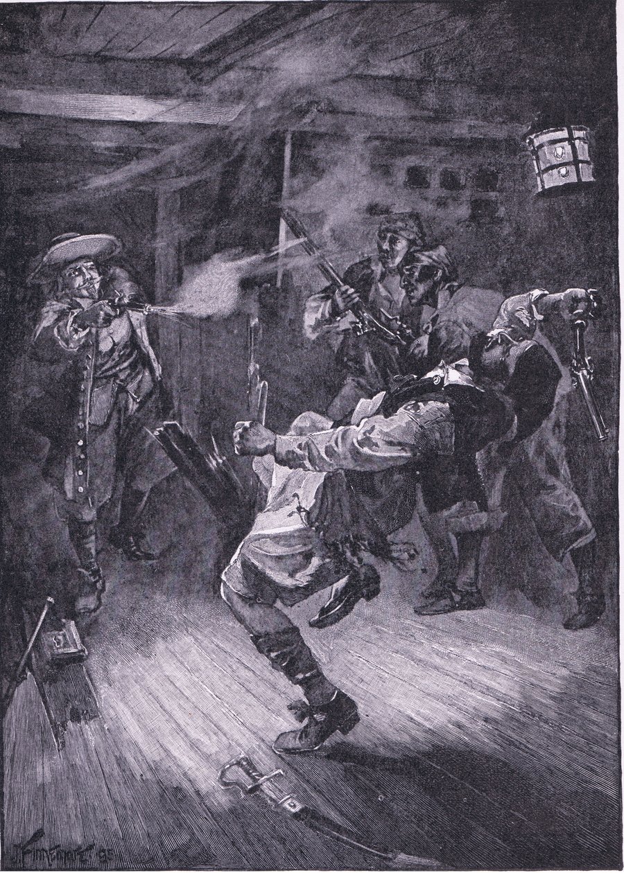 Az új kapitányt fejbe lőtte (litho) alkotó: Joseph Finnemore