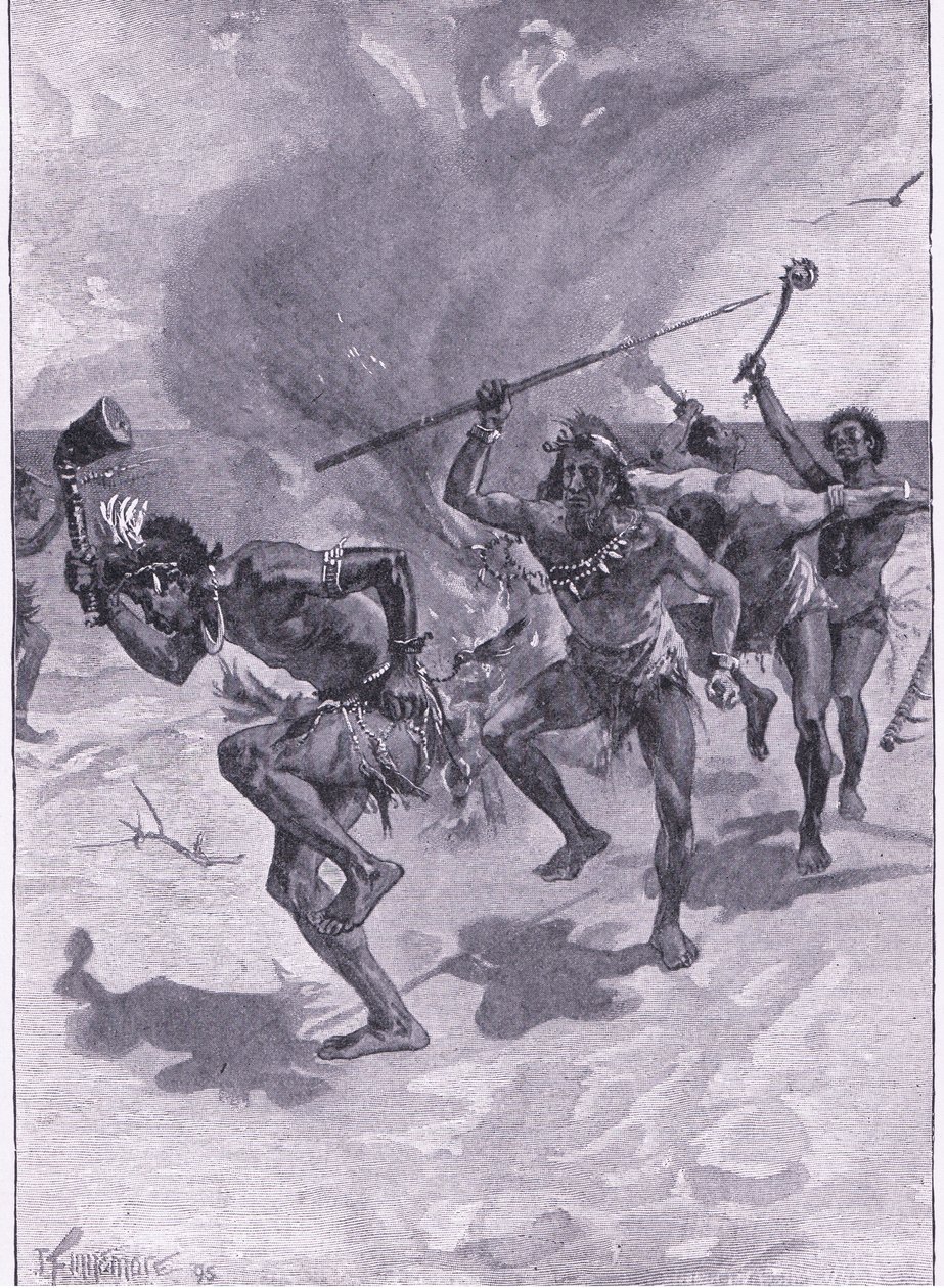 Mindannyian egy tűz körül táncoltak (litho) alkotó: Joseph Finnemore
