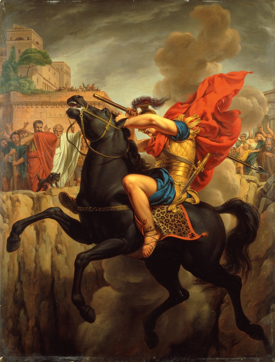 Marcus Curtius halála (olaj a panelen) alkotó: Joseph Francois